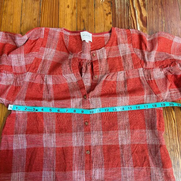 Sezane linen cotton blouse with tie sleeves - Picture 6 of 11